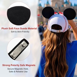 Mini Magnetic Mouse Ears for Any Cap, Mouse Ears Magnetic Magic Ears for Men, Women, Boys, Girls