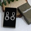 Silver Chain Link Earrings Geometric Link Drop Dangle Earrings Triple