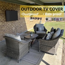 Outdoor Waterproof TV Cover for 40 to 43 inches Flat Screen TV, 600D Heavy Duty Screen Protector, Size 40'' W x 25'' H x 5'' D