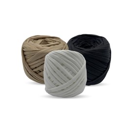 Trapillo Gold Pack x3 y x5 | Hilo para Tejer - Estambre para Crochet - Decoración Hogar para Cojines Bolsos Tapetes y Más | Completa tu Crochet Kit | Poliéster con Elastano 50 Metros y 3 cm Grosor.