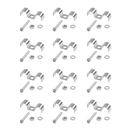 SCUARI 12PCS 3/8 Fuel Line Clamp,Stainless Steel M-type Double Line Clamps,Car Accessories Brake & Fuel Lines Clamps with Mounting Screw,Suitable for A Variety of Fuels,Air,Electrical,Brake,Pipeline