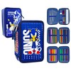Clondo Astuccio 3 Scomparti Scuola Bambini Per Sonic Fan Completo