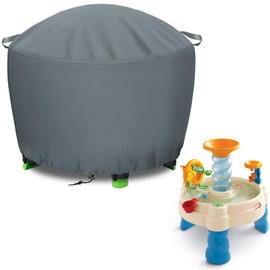 TORUTA Kids Water Table Cover 23in Round Waterpark Play Table Covers for Little Tikes Spiralin' Seas 420D Waterproof Oxford Cloth Durable and Tear-Resistant (Grey)