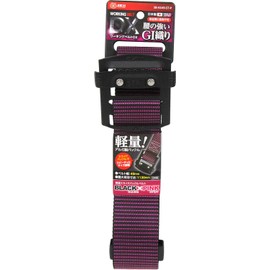 SK11 Lightweight Slide Buckle Belt, Belt Width 1.9 inches (49 mm), Maximum Effective Length 44.5 inches (1130 mm), Black x Pink SB-AS49-ST-P