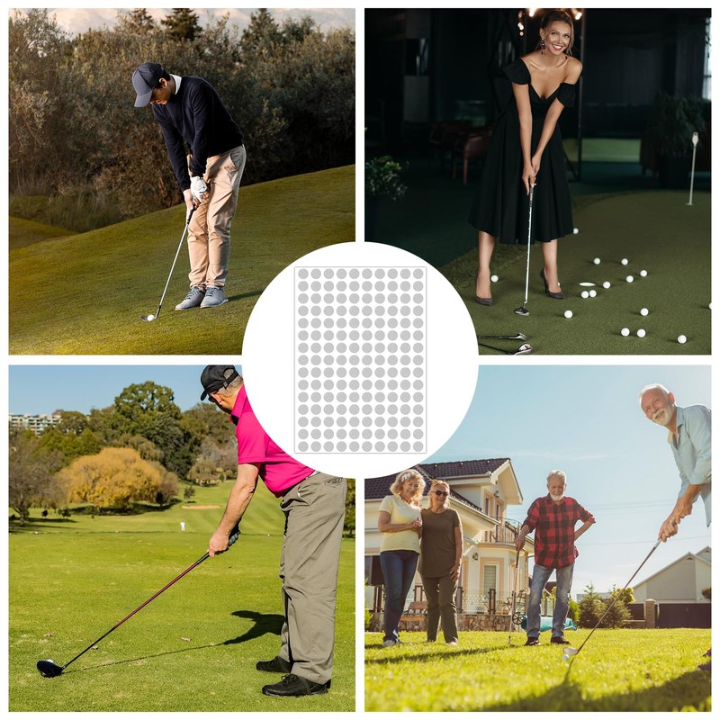 Sinbana 150pcs White Reflective Dot Stickers for Golf Clubs &