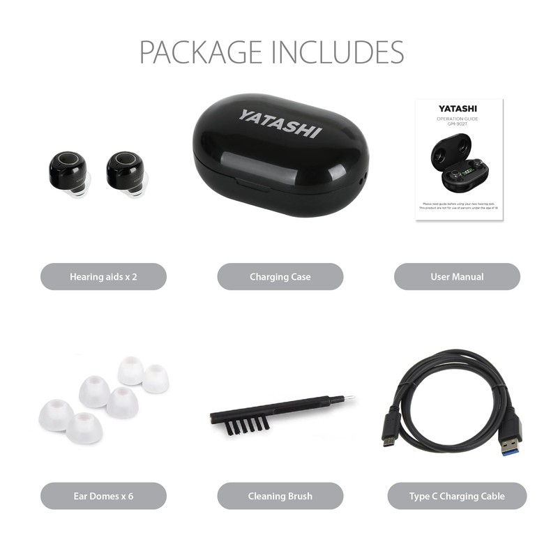 Hearing Aids for Seniors with Touch Control, Rechargable - Lightweight