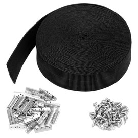 Threehoney Replacement Elastic Webbing Kit to Repair Sagging Couch, Chair, Patio Furniture, 2 Inch Wide x 60 Ft. Strap Metal Webbing Clips Patio Chair Strap Repair Kit for Furniture