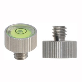 FOTGA 2 Pieces Mini Spirit Level Stainless Steel with 1/4"-20 Screw Universal for DSLR Camera, Camera Cage, Top Handle, Plates, Tripod, Photography Video Rig