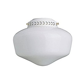 Concord Fans YG-9CG-S-WH 1-13W Fluorescent Light 8-1/8 Schollhouse Glass Fan Light Kit, White