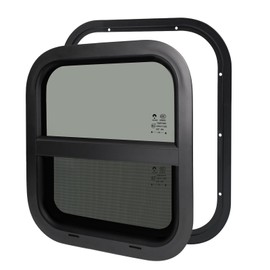 NOVINO RV Window for Trailer Camper,Vertical Sliding Replacement RV Window for Cargo Trailer Camper Utility Van Truck SUV,14" W x 16" H, Fit 15/16" or 1-3/8" Thick Wall,Allow Error 1/16",DOT Approved