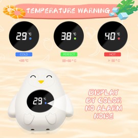 Baby Bath Thermometer, Digital Water Thermometer, Baby Thermometer with LED Warning Light, Temperature Warning Function, Suitable for Toddlers Bathtubs Pools