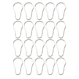 Set of 20 Silver Metal Shower Curtain Rings, Shower Curtain Hooks, Curtain Rings, Curtain Hooks