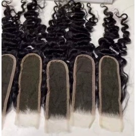 2x6 HD Lace Invisible Bleached Knot and Preplucked Burmese Curly Closure 4x4 5x5 6x6 7x7 9x6 13x4 13x6 hd Lace Frontal Closurestyle: HD lace 4x4, color: loose deep wave, Stretched Length: 18 Inches