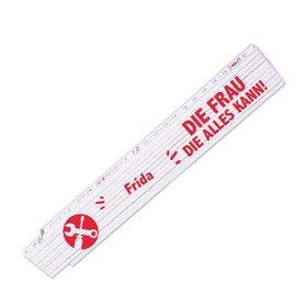Ruler with Name Frida and Motif - The Woman Who Can Do Everything - Link Scale with Name Printed Many Names to Choose From