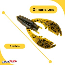 BAITFUEL PACA Chunk Creature Bait Infused with Supercharged X55 Formula Gel| 3-Inch, Green Pumpkin Blue