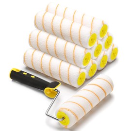 ZJTAPE Paint Roller - 11 Piece Set Professional Paint Roller, 10 Painter's Roller Polyacrylic - Complete Painting Set, Telescopic Pole Attachable, Painter Colour Accessories - Facade Paint, Painting