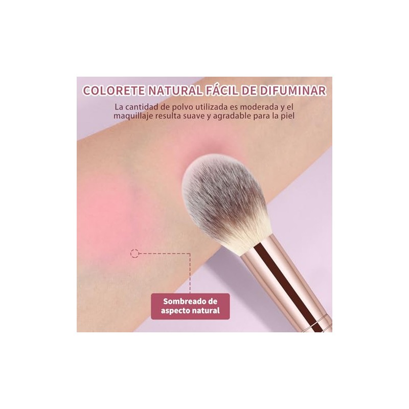 Maange 6pcs Brochas Maquillaje Doble Punta Set Multi Usos Estuche