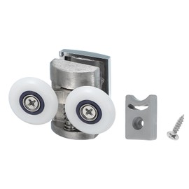 uxcell 25mm Shower Door Rollers, Sliding Shower Doors Wheels 304 Stainless Steel Bottom Wheels with Anti-Collision Block & Screws for Glass Doors 6mm Silver