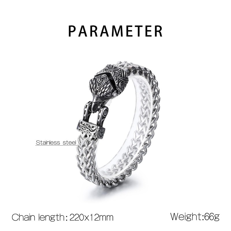 Klapgo Gothic Stainless Steel Retro Eagle Bracelet for Men and