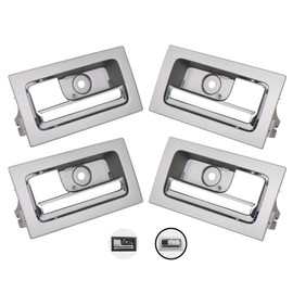 TQPONLY 2 Pair Interior Door Handle Driver&Passenger Side,Compatible with 2009-2014 Ford F150 Front and Rear,Inner Handle Inside Door Lever (Gray Housing+Chrome Lever)