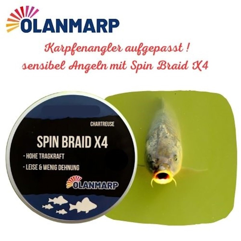 Olanmarp Spin Braid X Colour Chartreuse 250 m - Braided