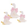 Wooden Silly Goose Decorations 3PCS 3 Sizes - Sitting White