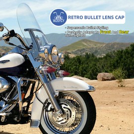 BOSYCY 3 1/4" Motorcycle Bullet Turn Signals' Lens Covers 2 Pack, Red Rear Tail Light Lense Replacement Parts for Harley Road King Electra Street Glide Heritage Softail Accessories