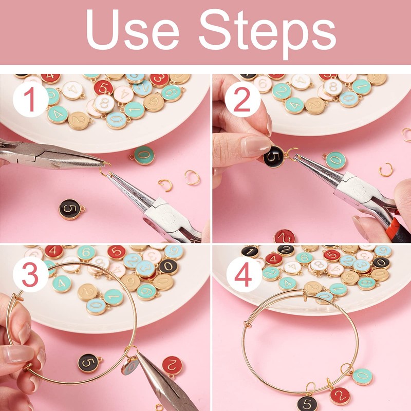 Alloy Enamel Number Charms, Alloy