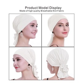 osvyo Chemo - Pañuelo para la cabeza para mujer, caída del cabello, turbantes sin cordones para el cáncer, embalaje sellado, Dólar de arena ligera natural., Talla única