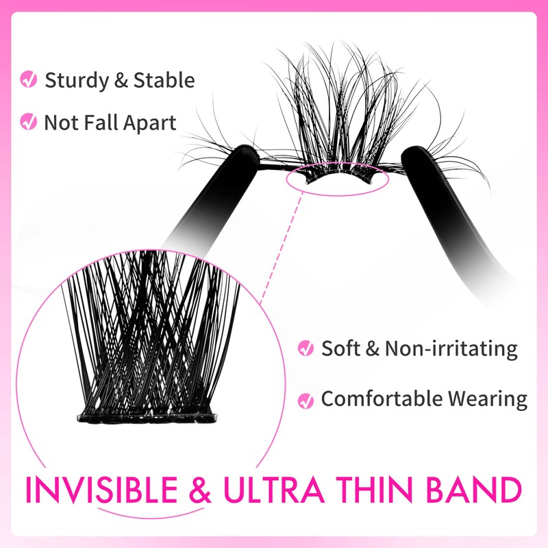 VEYESBEAUTY Lash Clusters Kit Individual Fluffy Lash Extensions Kit 3D