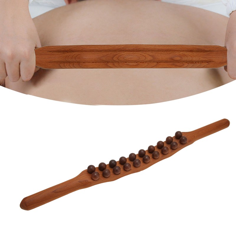 20 Bead Wood Massage Stick Full Body Universal Ergonomic Scraping