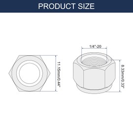 sourcing map 15Pcs 1/4"-20 Nylon Insert Hex Lock Nuts, 316 Stainless Steel Self-Locking Nylon Insert Stop Nut for Industrial Construction Fasteners, Silver&White