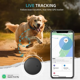 Vebiso GPS Tracker for Dogs (1 Pack), Mini GPS Cat Tracker, Smart Pet Activity Tracker (iOS Only), No Monthly Fee, Compatible with Apple Find My, Anti-Lost, Finder Tag for Vehicles/Pets/Kids/Items