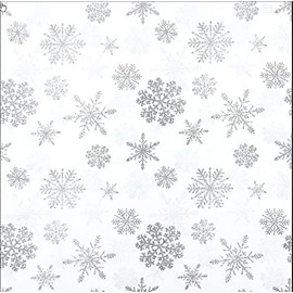 20 Napkins Snow Crystals Silver / Snowflakes / Winter / Christmas 33 x 33 cm