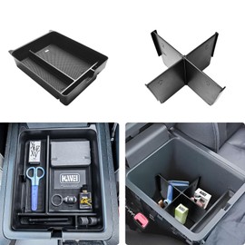 HGWEI Center Console Organizer Compatible with Honda Pilot 2023-2025 and 2024 2025 Ridgeline/Passport Interior Accessories, 2PCS Armrest Storage Box Secondary Dividers Insert Compartment Tray, Black