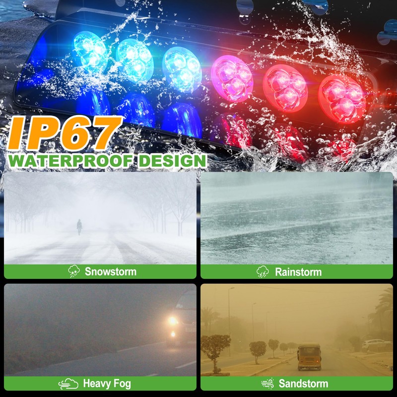 10L0L Golf Cart LED Strobe Light -Universal Emergency Strobe Light