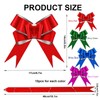 Pull Bows,40P Glitter Bows Christmas Pull Bows Red Green Pulled