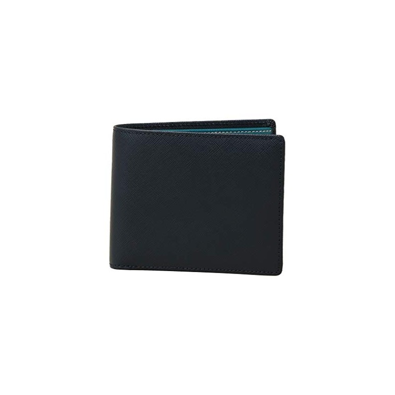 SHIPS 110030689 SAFFIANO Leather Men's Two-Tone Bifold Wallet, navy2