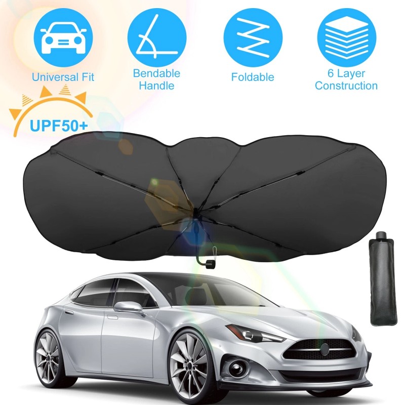 Foldable Car Umbrella Cover Protect Vehicle from UV Sun UPF50+