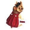 Burgundy Wool with Fur Collar Harness Coat for Dogs (S