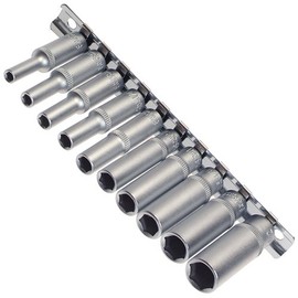 Spanner Socket Drivers (Set of 10) - Imperial (SAE) Measurements 1/4-Inch Drive - Chromium-Vanadium Steel