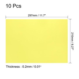 QUARKZMAN Pack of 10 A4 Gel Light Lighting Filter Overlay Transparent Colour Correction Plastic Vinyl PVC Sheets Photography Television Yellow 0.2 mm