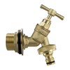 Solid brass water butt/rain barrel/tank threaded outlet adaptor/connector with 2