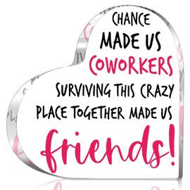 Tillskuch Funny Gifts for Work Colleagues - Chance Made Us Colleagues Gifts Acrylic Plaque Keepsake with Gift Box - Colleague Work Bestie Friend Gifts for Leaving, Birthday, Thanksgiving, Christmas