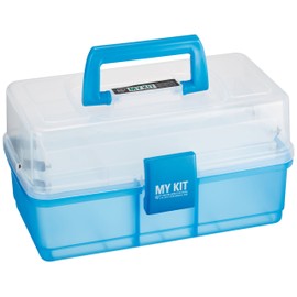 Iris Ohyama Tool Box My Kit 27, Clear/Clear Blue [Width 10.6 x Depth 6.3 x Height 5.9 in (27 x 16 x 15 cm)]