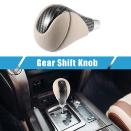 X AUTOHAUX Gear Shift Knob Stick Shifter for Lexus ES300h ES350 GS300 GS350 GS430 GS450h GS460 IS250 IS300 IS350 LS460 Beige Black Carbon Fiber Pattern