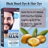 Hair & Beard Dye for Men Black, Long Lasting Beard