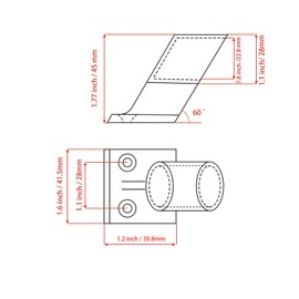 SHENGHUI 2 Pcs 7/8 inch Stainless Steel 316 Hand Rail Fitting, 60 Degree End Lift Handrail Fitting for 7/8 inch O.D. Tube Marine Boat Yacht with Screws