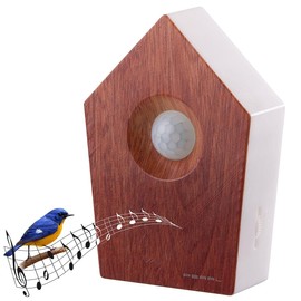 PEARL Vogelgesang-Box mit Bewegungssensor, 120 s Spielzeit, Teak-Holz-Optik