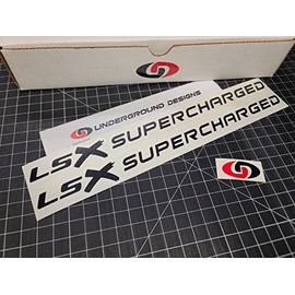 LSX Supercharged Decals (2-Pack) Forced Induction Hood Window Blower Stickers for Corvette Camaro Firebird CTSV LS1 LS6 LS2 LS3 LS7 Select Color: (Matte Blackout, 2)